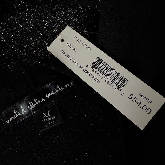 United States Sweaters X-Large Cardigan Open-Front Stretch Long Sleeve Sparkly - Picture 6 of 8